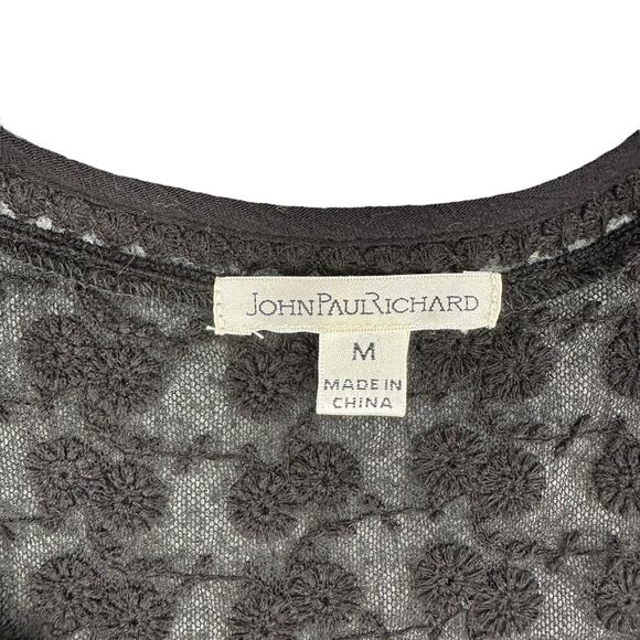 John Paul Richard Black Sheer Top Witchy Goth Whimsygoth Dark Boho Medium - Picture 2 of 8